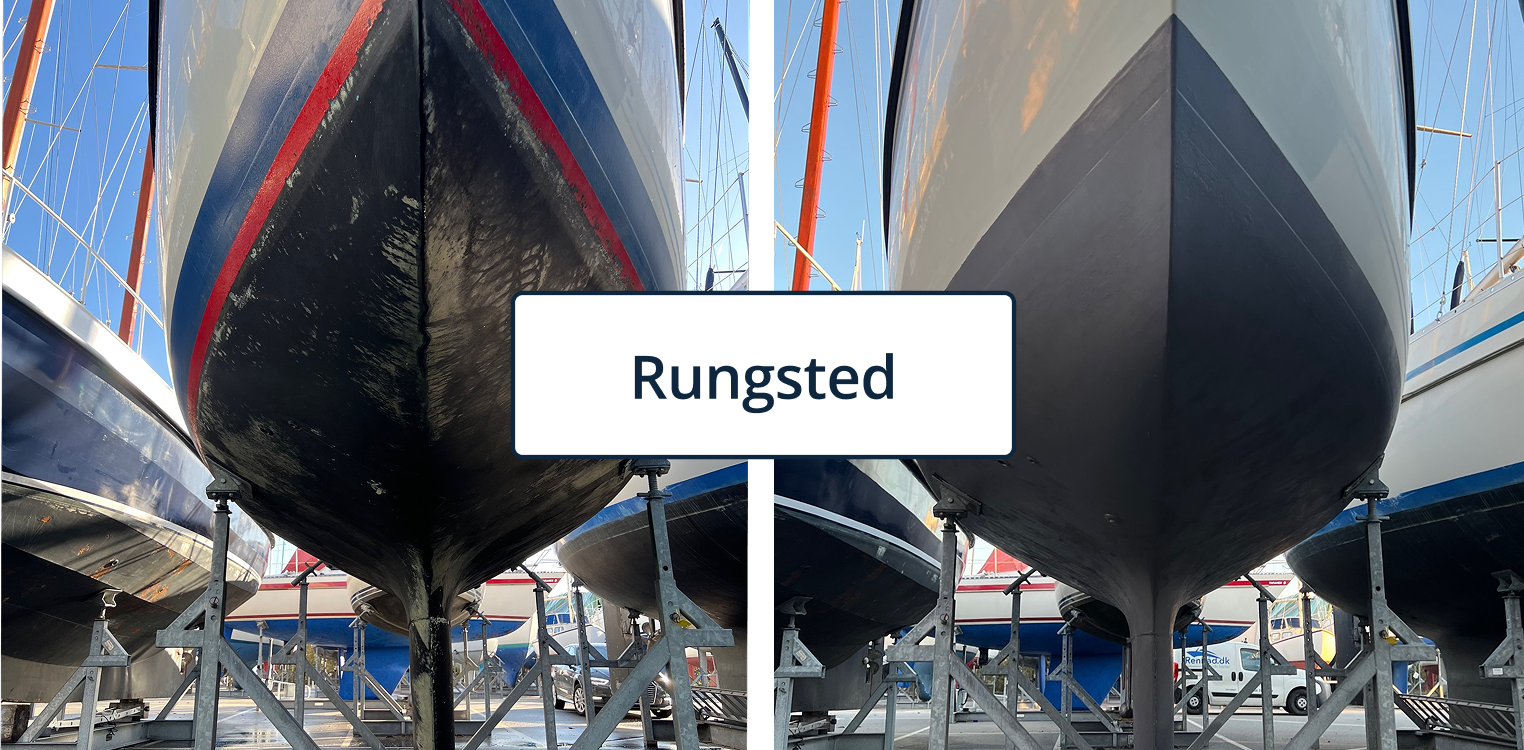 Bundbehandling af båd i Rungsted