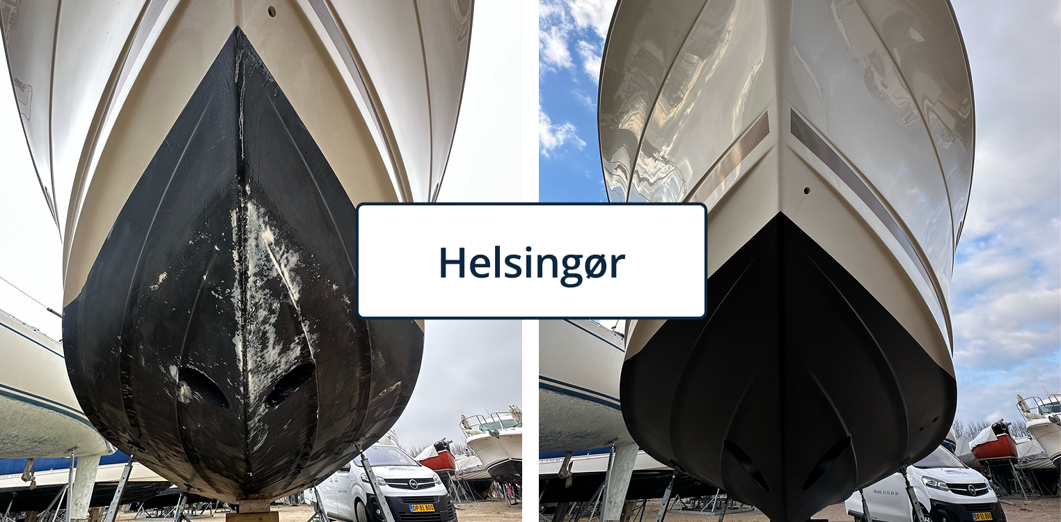 Bundbehandling af båd i Helsingør